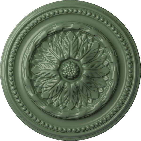 Ekena Millwork Chester Ceiling Medallion (Fits Canopies up to 2 1/4"), 15 3/4"OD x 1 7/8"P, Athenian Green CM15CHAGF - main